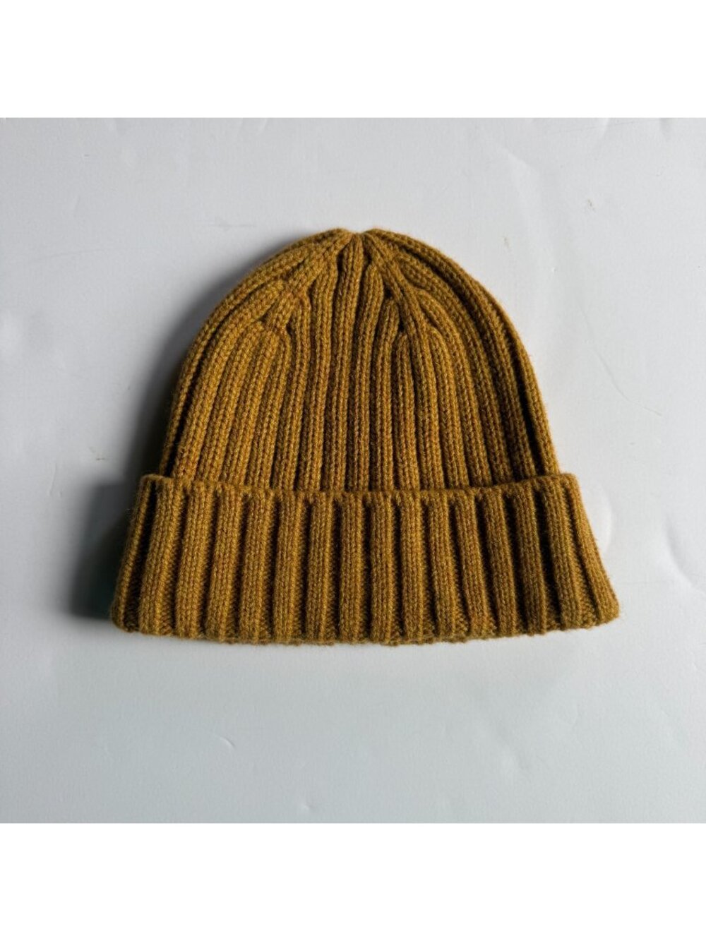 Uniqlo Heattech Ribbed Knit Beanie in Golden Yellow - Wool Blend - Unisex